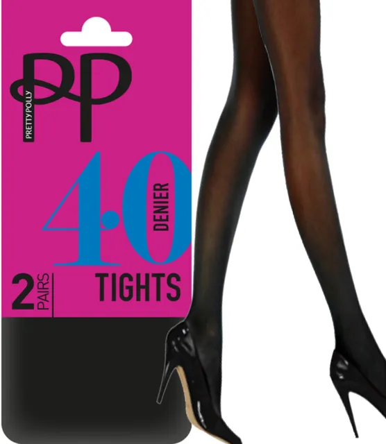 Pretty Polly 40 Denier Opaque Tights- 4 PAIR PACK WITH FREE UK DELIVERY
