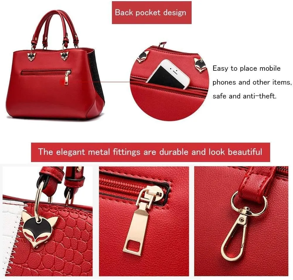 PU Leather Tote Bags for Women Fashionable Handbags Ladies' Purses Crafted From Designed Satchel Shoulder