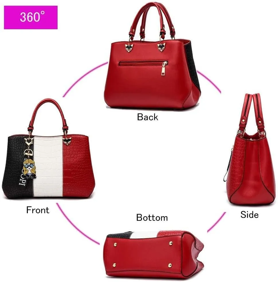 PU Leather Tote Bags for Women Fashionable Handbags Ladies' Purses Crafted From Designed Satchel Shoulder