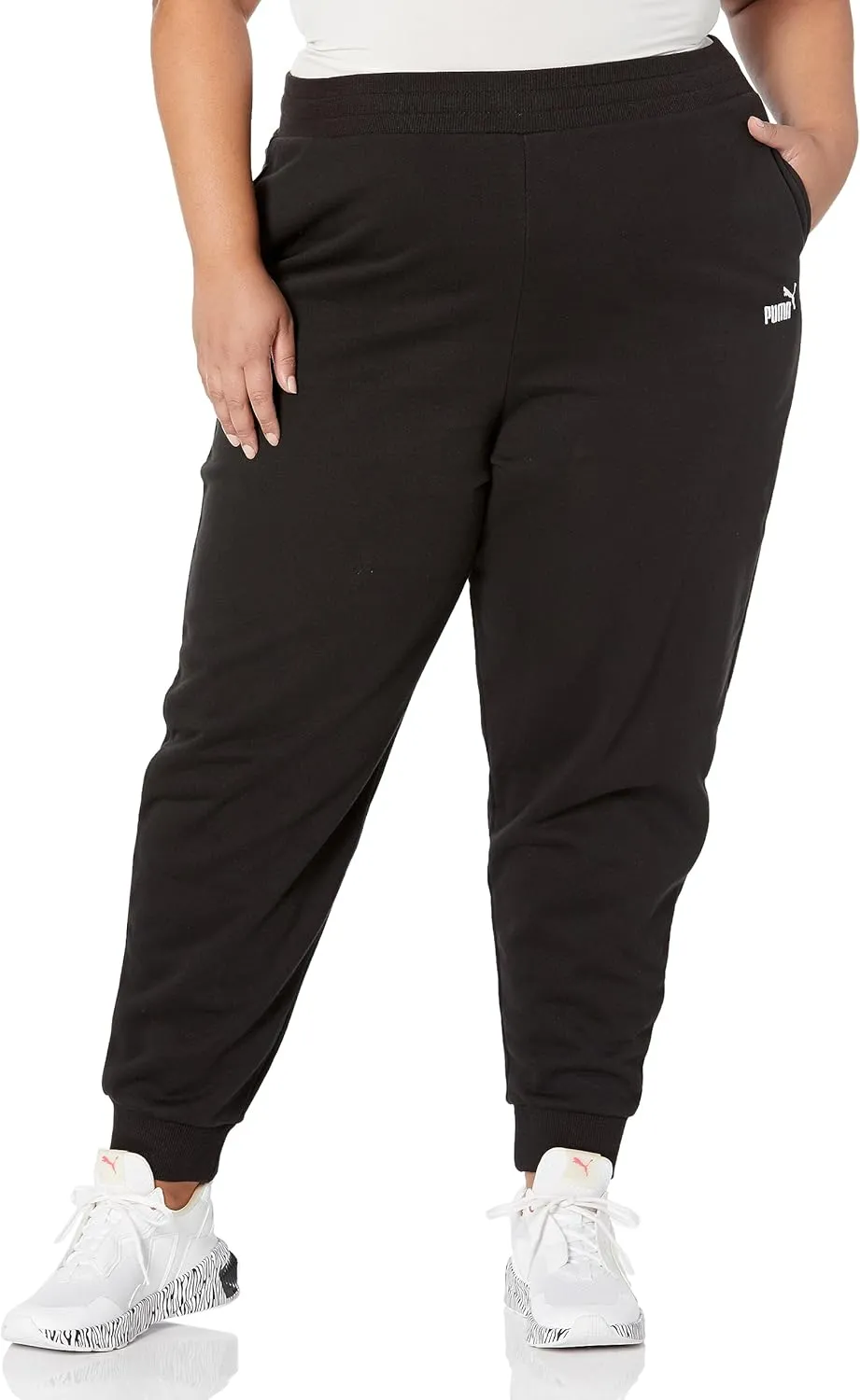 PUMA Women's Essentials  Embroidery High Waist Fleece Pants