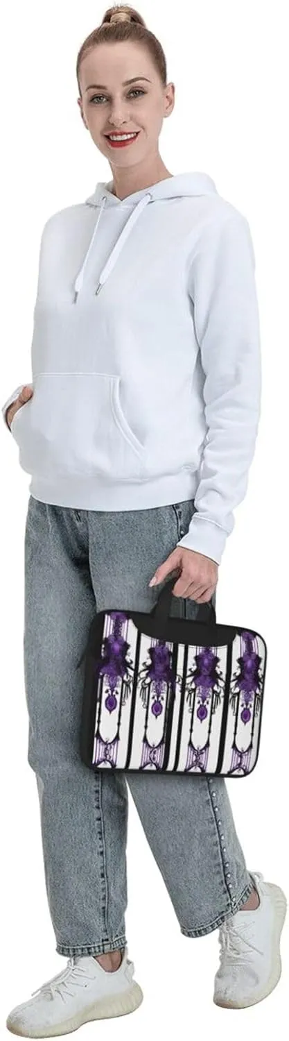 Purple Gothic ghost pattern Fashionable and ultra-thin shoulder laptop bag Shockproof soft lining