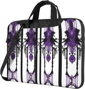 Purple Gothic ghost pattern Fashionable and ultra-thin shoulder laptop bag Shockproof soft lining