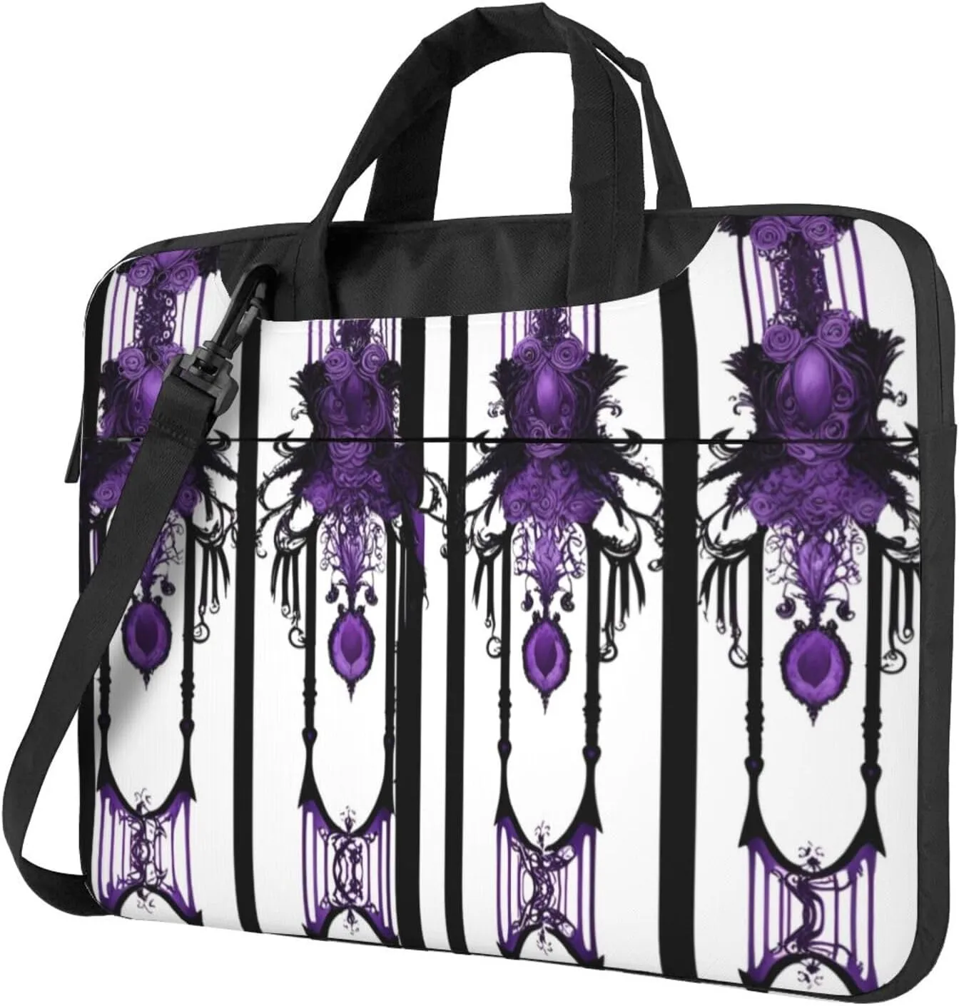Purple Gothic ghost pattern Fashionable and ultra-thin shoulder laptop bag Shockproof soft lining