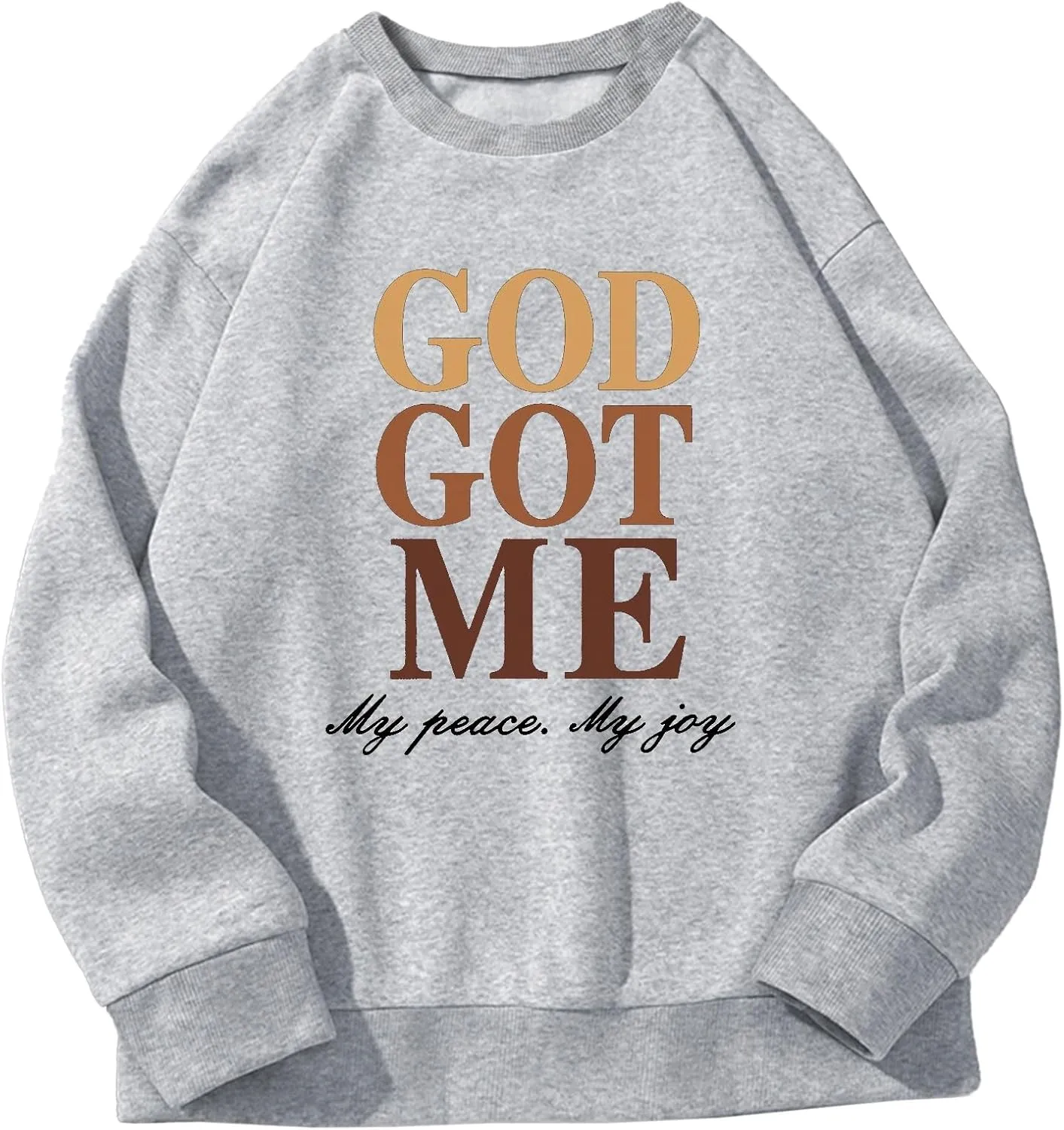 PYL GOD GOT ME Womens Crew Neck Long Sleeve Oversize Sweatshirt