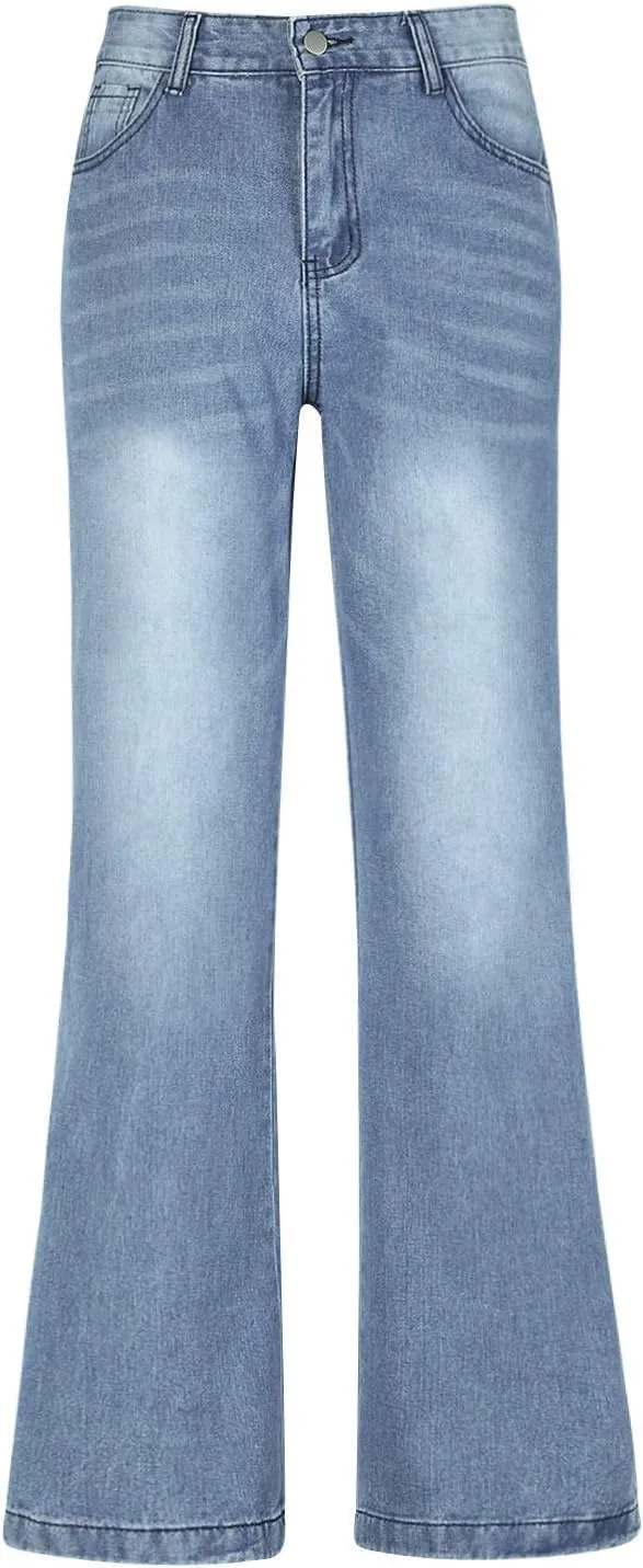 Retro Street Hip Hop Jeans Feng Shui Washed Old Straight Leg Wide Leg Pants Loose Floor Sweeping Jean for Tall