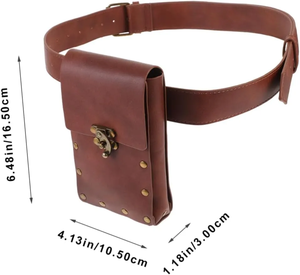 Retro Waist Pouch Fashionable Belt Bag Pu Material for Travel Everyday Use