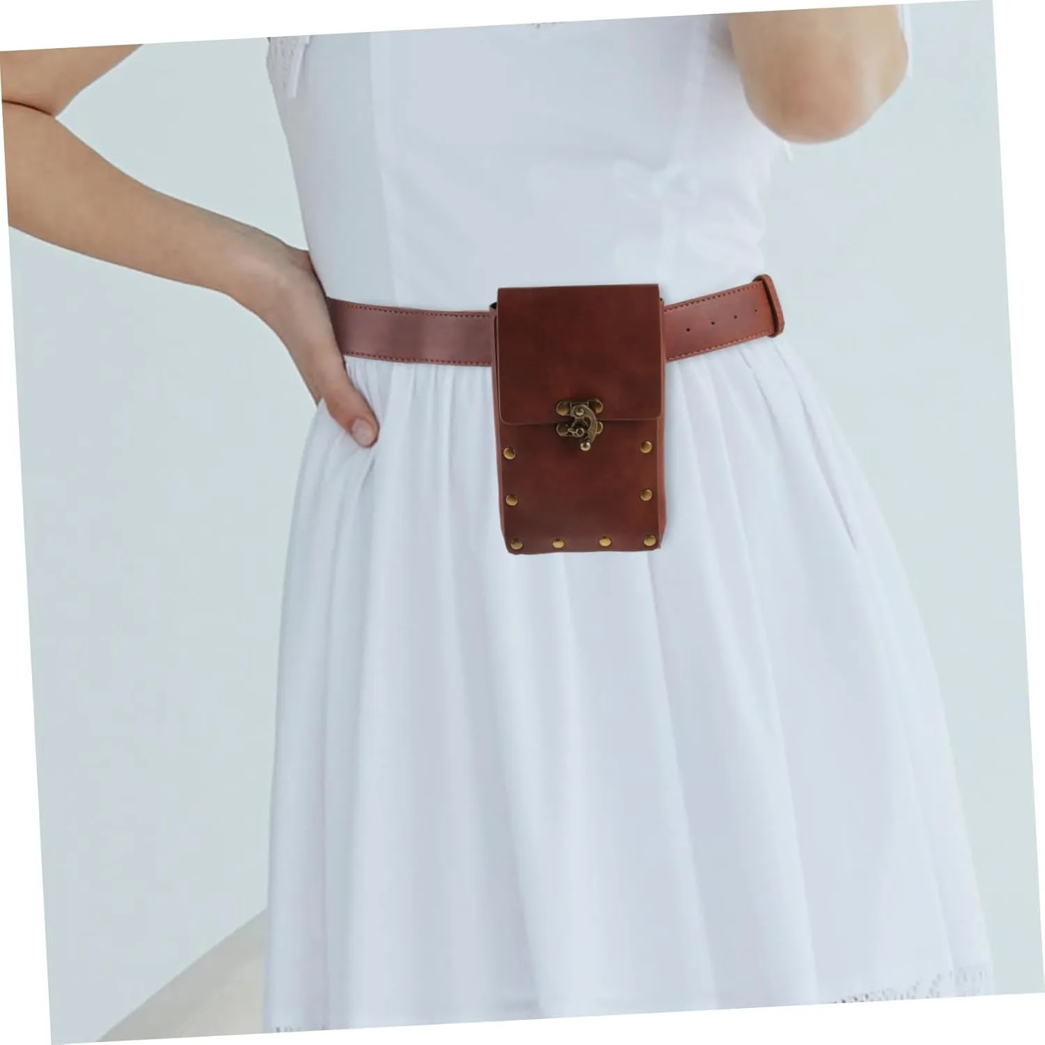 Retro Waist Pouch Fashionable Belt Bag Pu Material for Travel Everyday Use