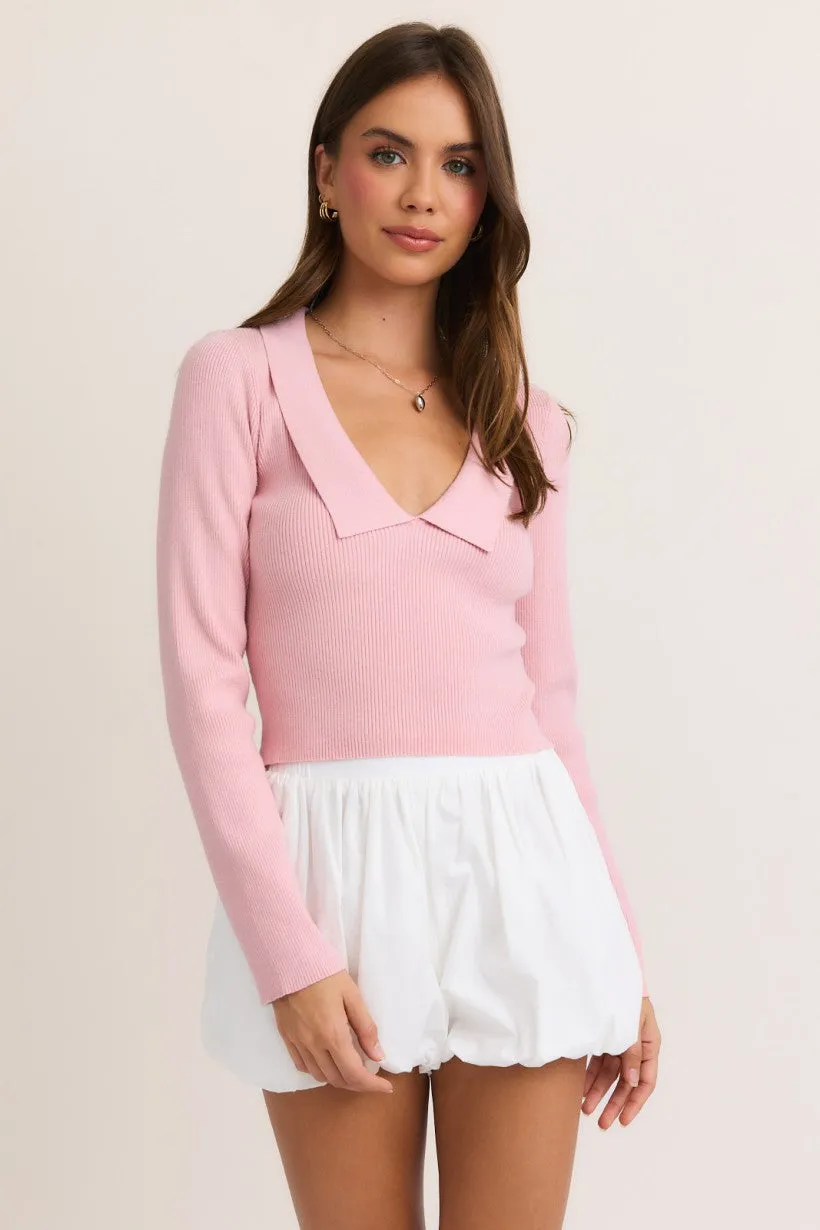 Rosalie Collared Knit Top