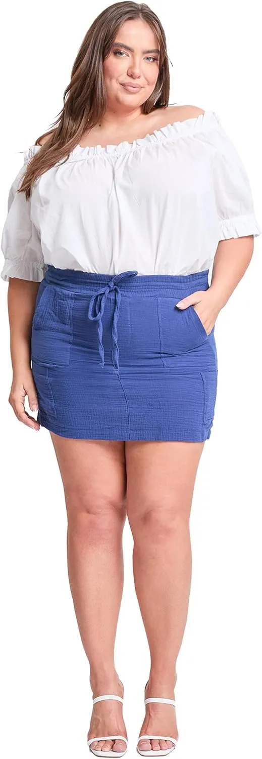 Royalty For Me Womens Womens Cotton Gauze Cargo Skort