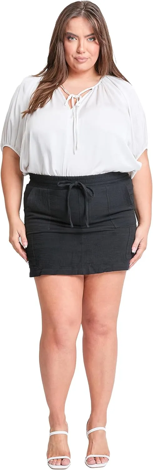 Royalty For Me Womens Womens Cotton Gauze Cargo Skort