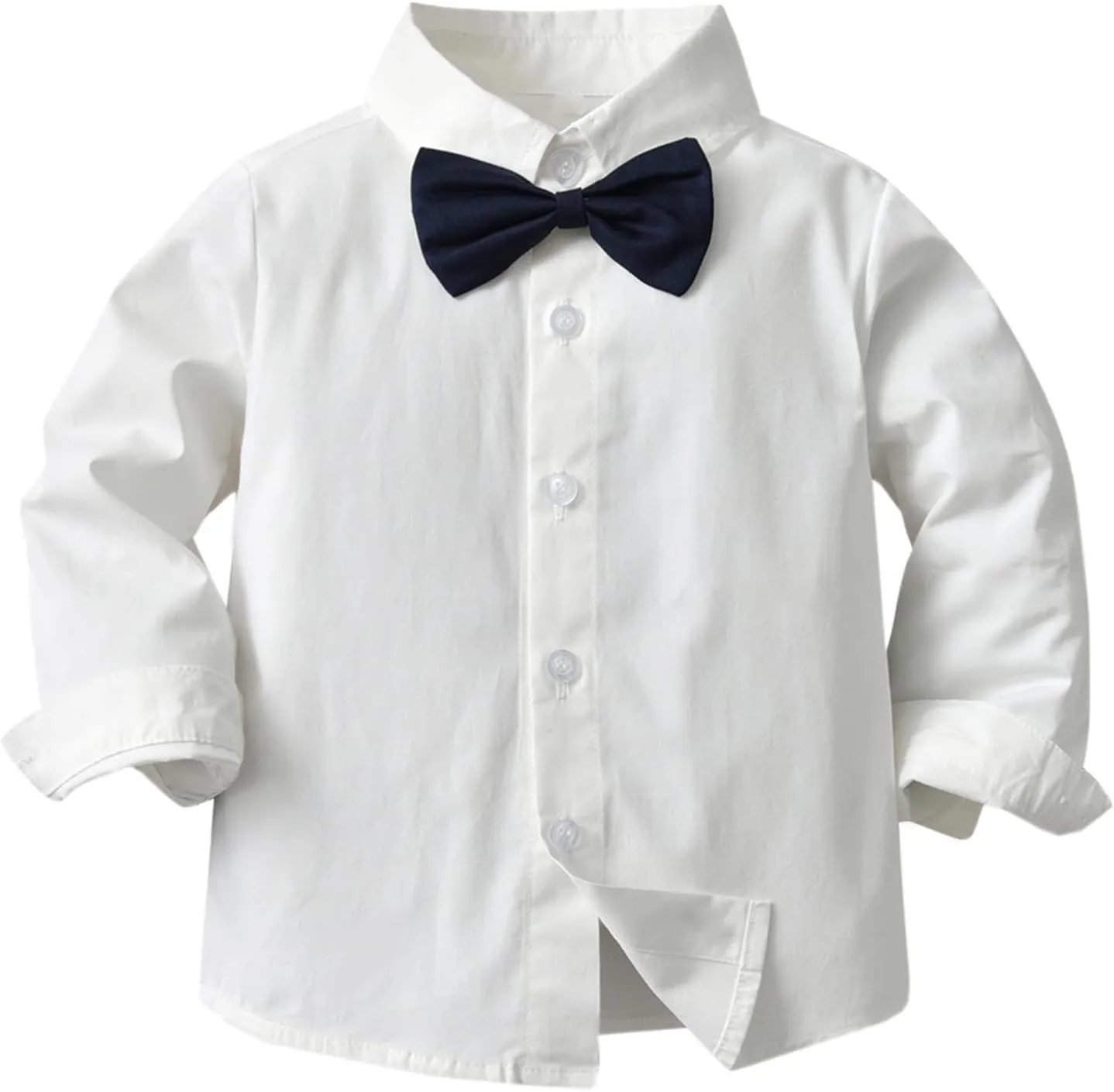 SANGTREE Boys' Formal Suits Sets Gentleman Outfits, Vest   Suspender Pants   Shirt   Bow Tie & Scarf, 3 Months - 14 Years