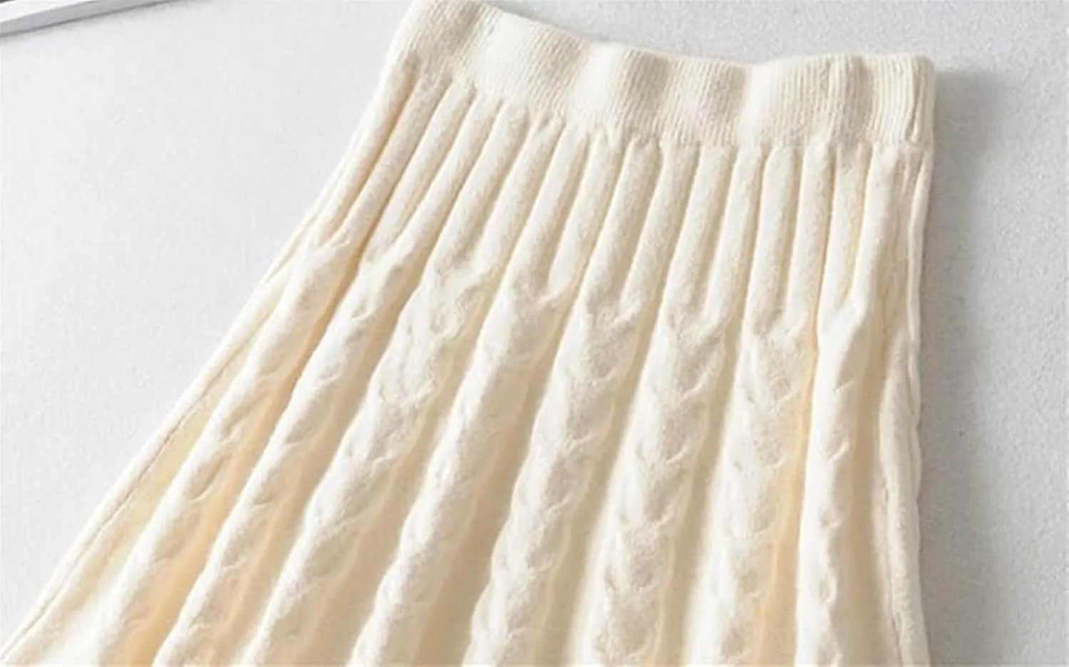 SANGTREE Women's Cute Stretchy Knit Short Pleated Solid Sweater Skirt