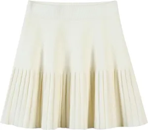 SANGTREE Women's Cute Stretchy Knit Short Pleated Solid Sweater Skirt