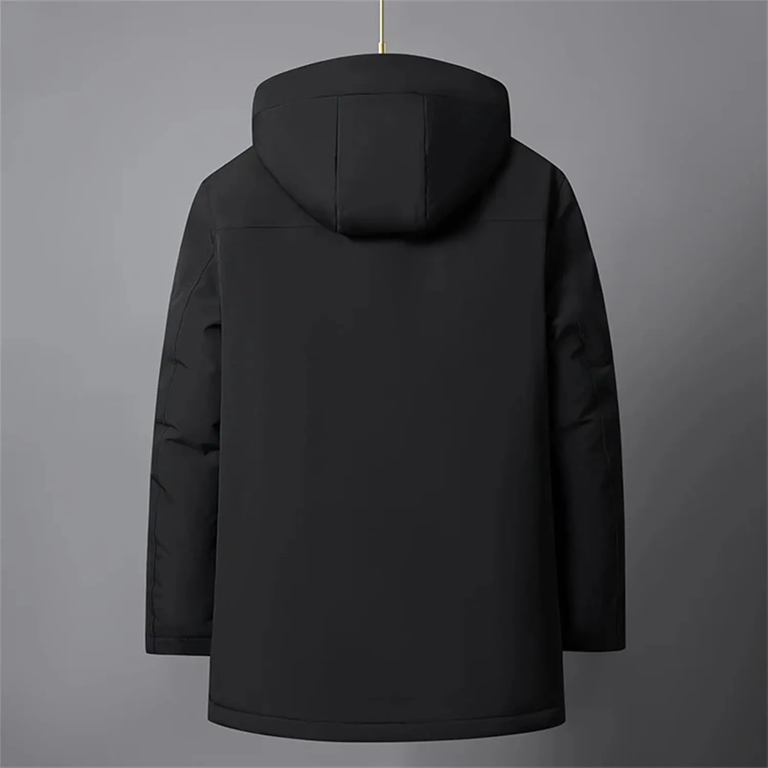 SaoBiiu Middle-Aged Men Down Jacket Winter Liner Detachable Down Coat Hooded Thick Warm Parkas