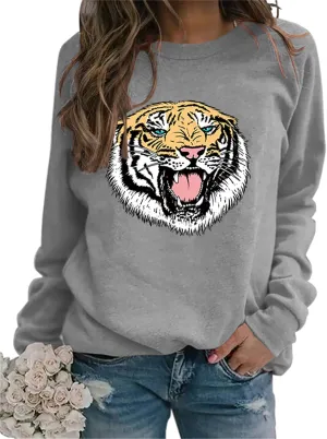 Sea Zaela Women Casual Fall Oversized Sweatshirts For Women Long Sleeve Tops Crewneack Cute Graphic Loose Fit Pullover