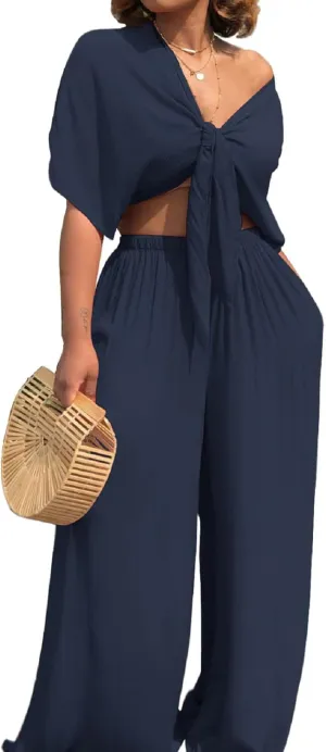 SeNight Womens Tracksuit Set Two Piece Sweatsuits Outfits Long Sleeve Ribbed Zip Up Crop Top Skinny Long Pants Set
