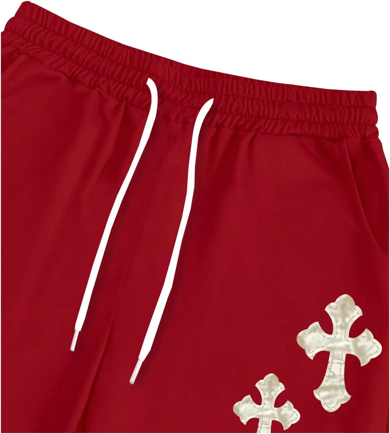 SHENHE Men's Graphic Cross Print Flare Sweatpants Drawstring Gothic Y2k Casual Pants