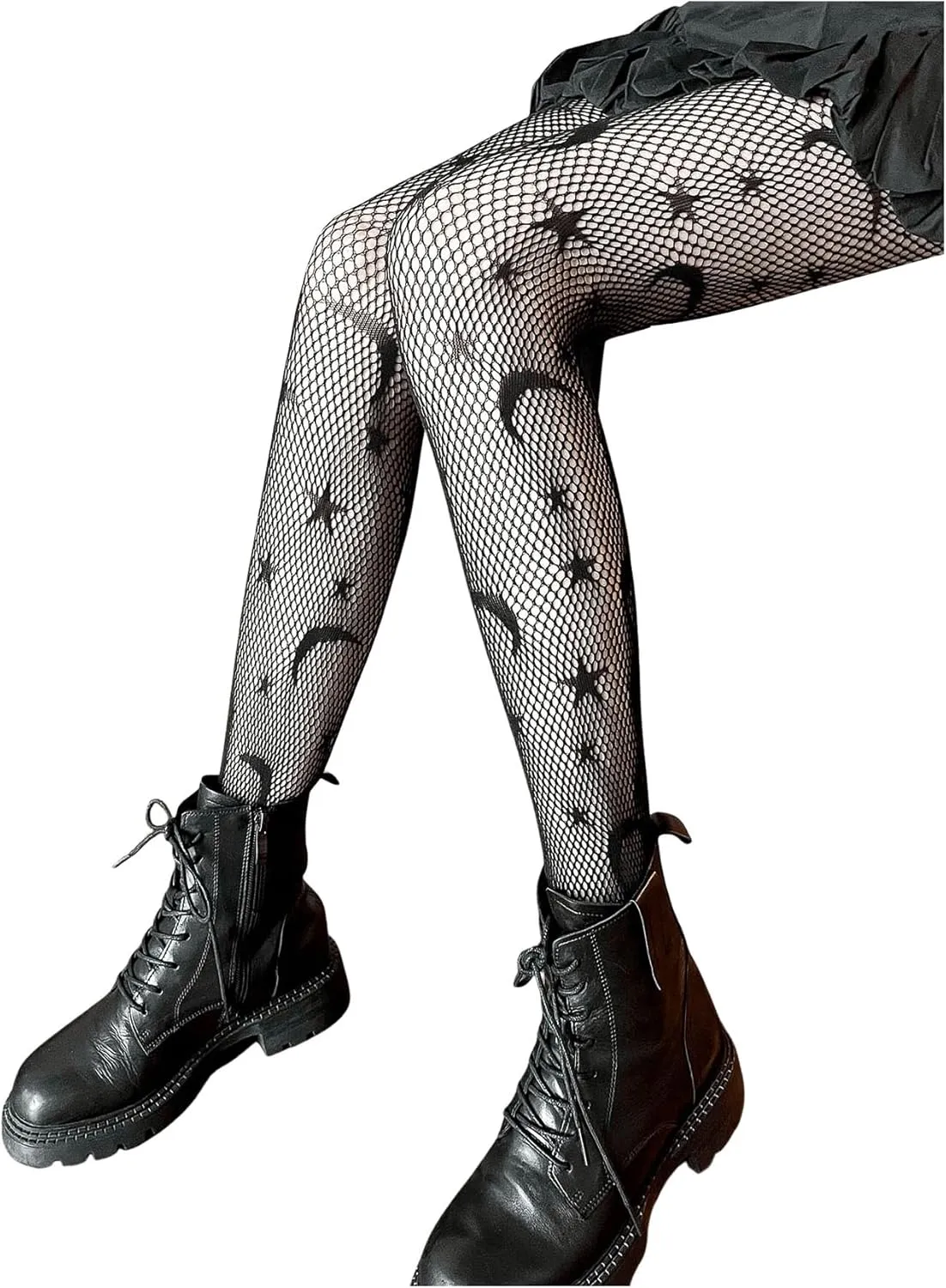 SHENHE Women's 1pc Sheer Mesh Pattern Tights High Waist Fashionable Sexy Streetwear Fishnet Stockings