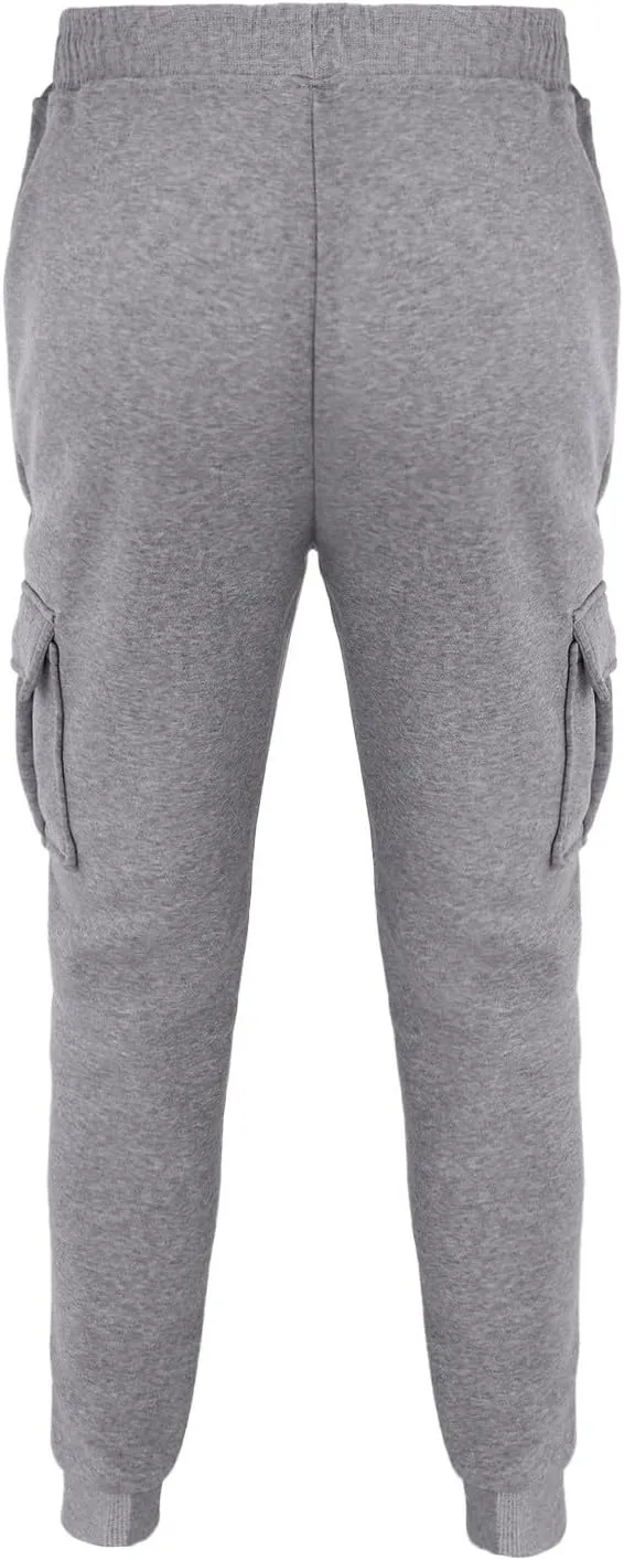 Slim Fit Cargo Pants Mens Multi-Pockets Solid Jpggers Sweatpants Drawstring Outdoor Athletic Cotton Lounge Track Pants