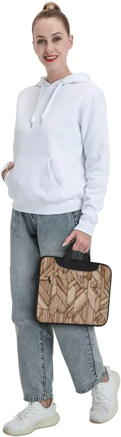 Solid wood pattern pattern Fashionable and ultra-thin shoulder laptop bag Shockproof soft lining