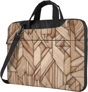 Solid wood pattern pattern Fashionable and ultra-thin shoulder laptop bag Shockproof soft lining