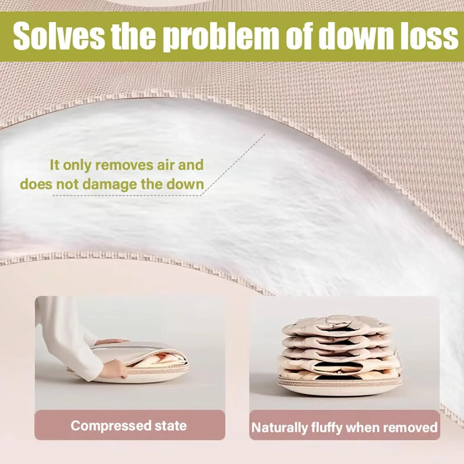 Space Saving Hanging Garment Bag with Self Compression Zipper, 2025 New Space Saving Hanging Protector, Suitable for Down Jackets and Wardrobe Organization and Storage, (Apricot pink,L XL)