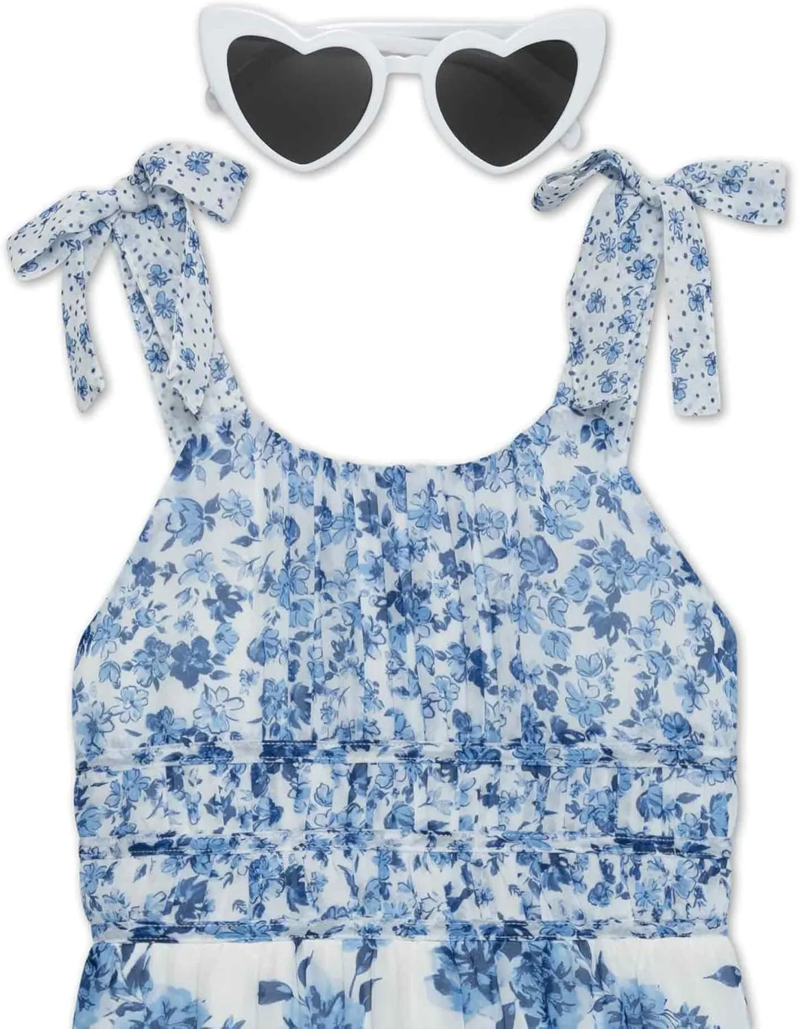 Speechless Girls' Sleeveless Maxi Chiffon Dress and Sunglasses