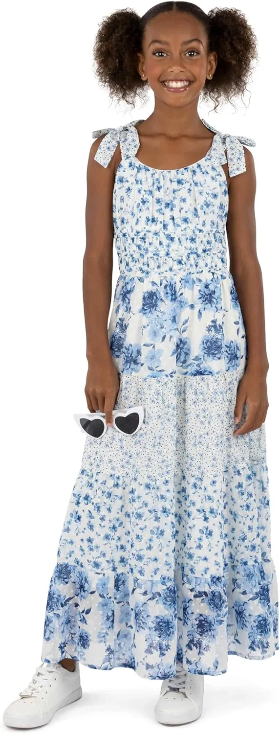 Speechless Girls' Sleeveless Maxi Chiffon Dress and Sunglasses