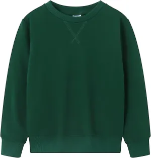 Spring&Gege Youth Basic Sport Crewneck Pullover Sweatshirts for Children3-14 Years