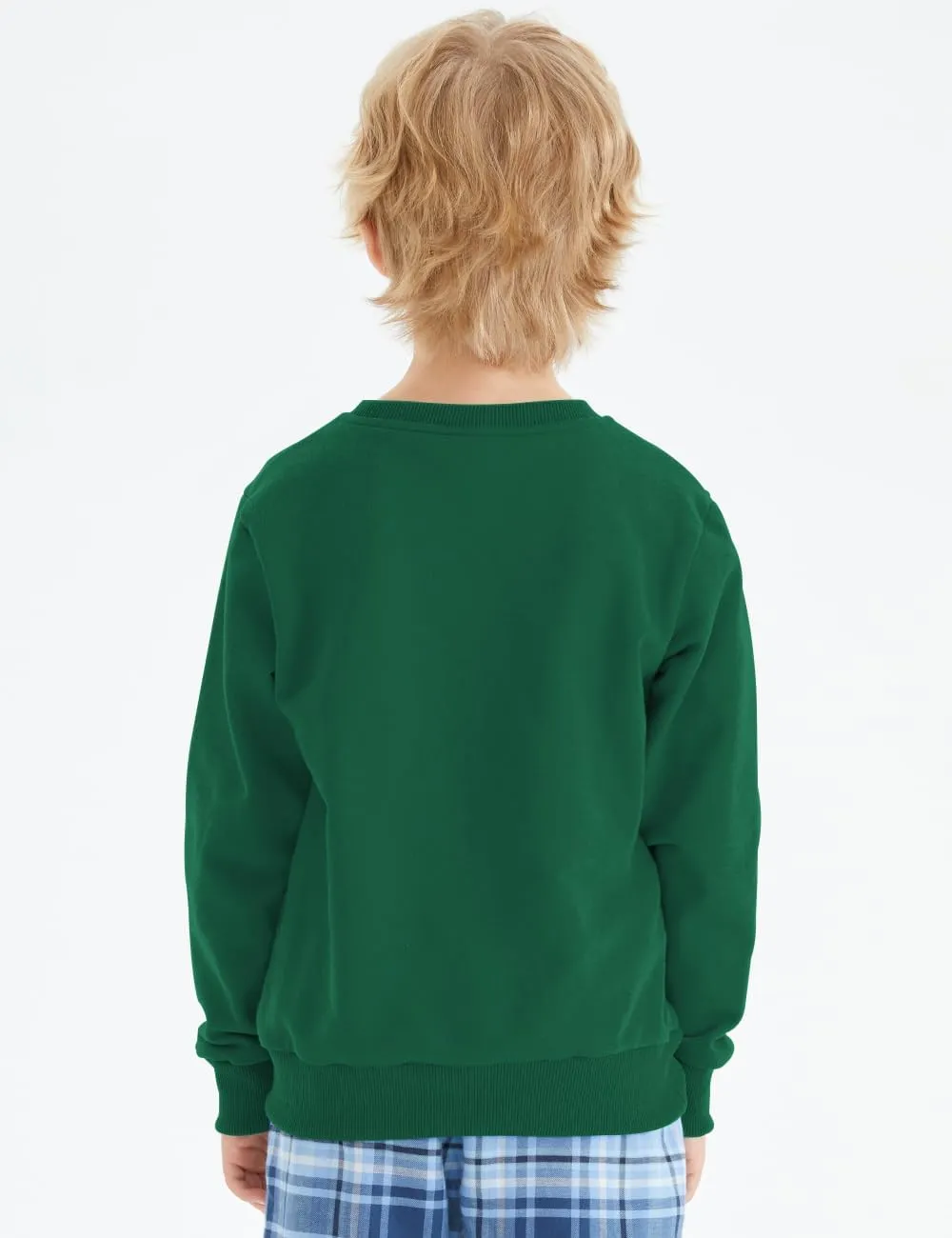 Spring&Gege Youth Basic Sport Crewneck Pullover Sweatshirts for Children3-14 Years