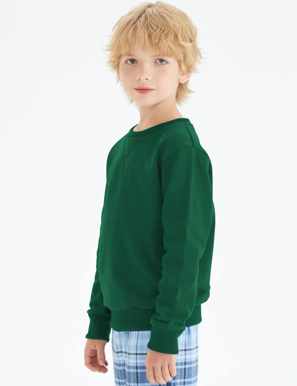Spring&Gege Youth Basic Sport Crewneck Pullover Sweatshirts for Children3-14 Years