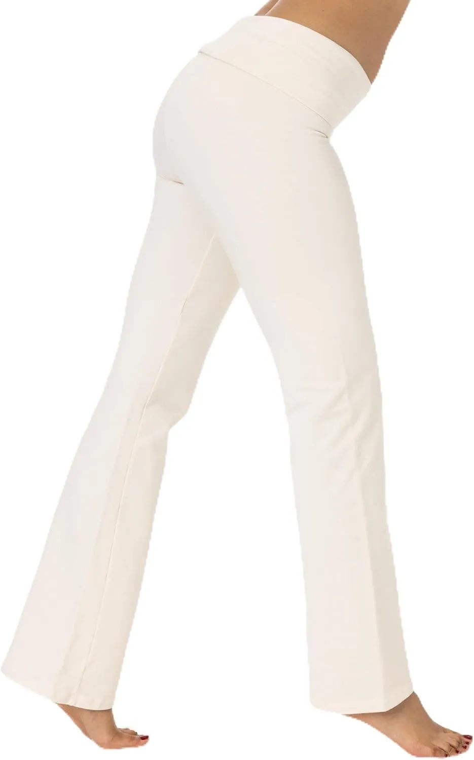 Stretch Fleece Winter Yoga Legging, Foldover Waistband, Made in USA