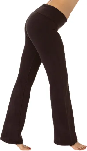Stretch Fleece Winter Yoga Legging, Foldover Waistband, Made in USA