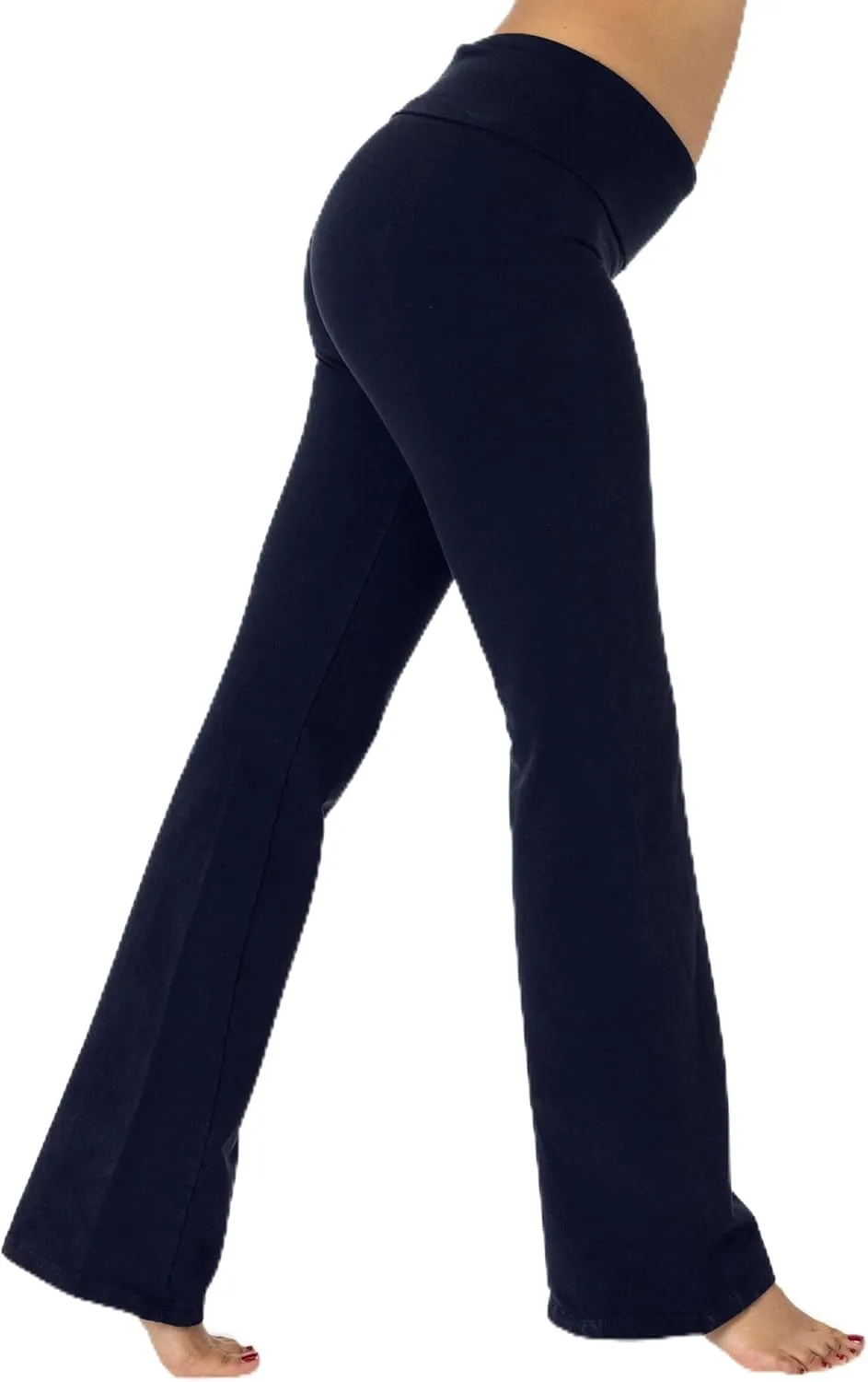 Stretch Fleece Winter Yoga Legging, Foldover Waistband, Made in USA