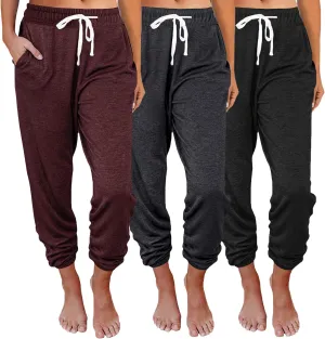 SUNBS 3 Packs Womens Sweatpants Baggy Comfy Lounge Pants Yoga Joggers Workout Pajamas Clothes Casual Fall Fashion 2025