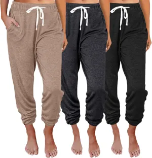 SUNBS 3 Packs Womens Sweatpants Baggy Comfy Lounge Pants Yoga Joggers Workout Pajamas Clothes Casual Fall Fashion 2025
