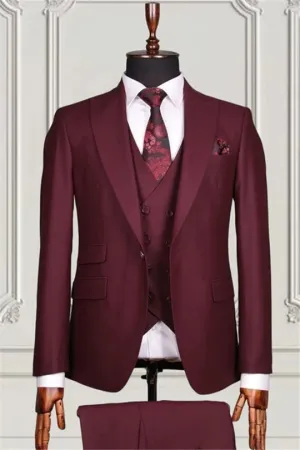 Suzhoufashion Dark Green Three Pieces Slim Fit Bespoke Business Men Suits