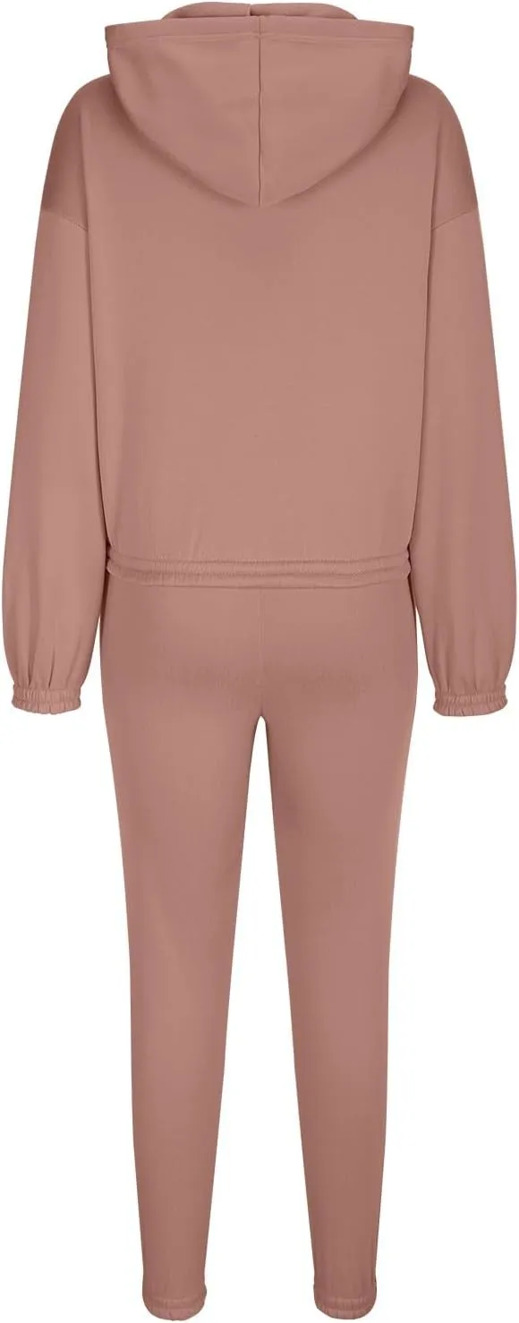 Sweatsuits For Womens 2 Piece Outfits Oversized Hoodie Fleece Sweatshirt And Jogger Sweatpants Y2K Matching Set