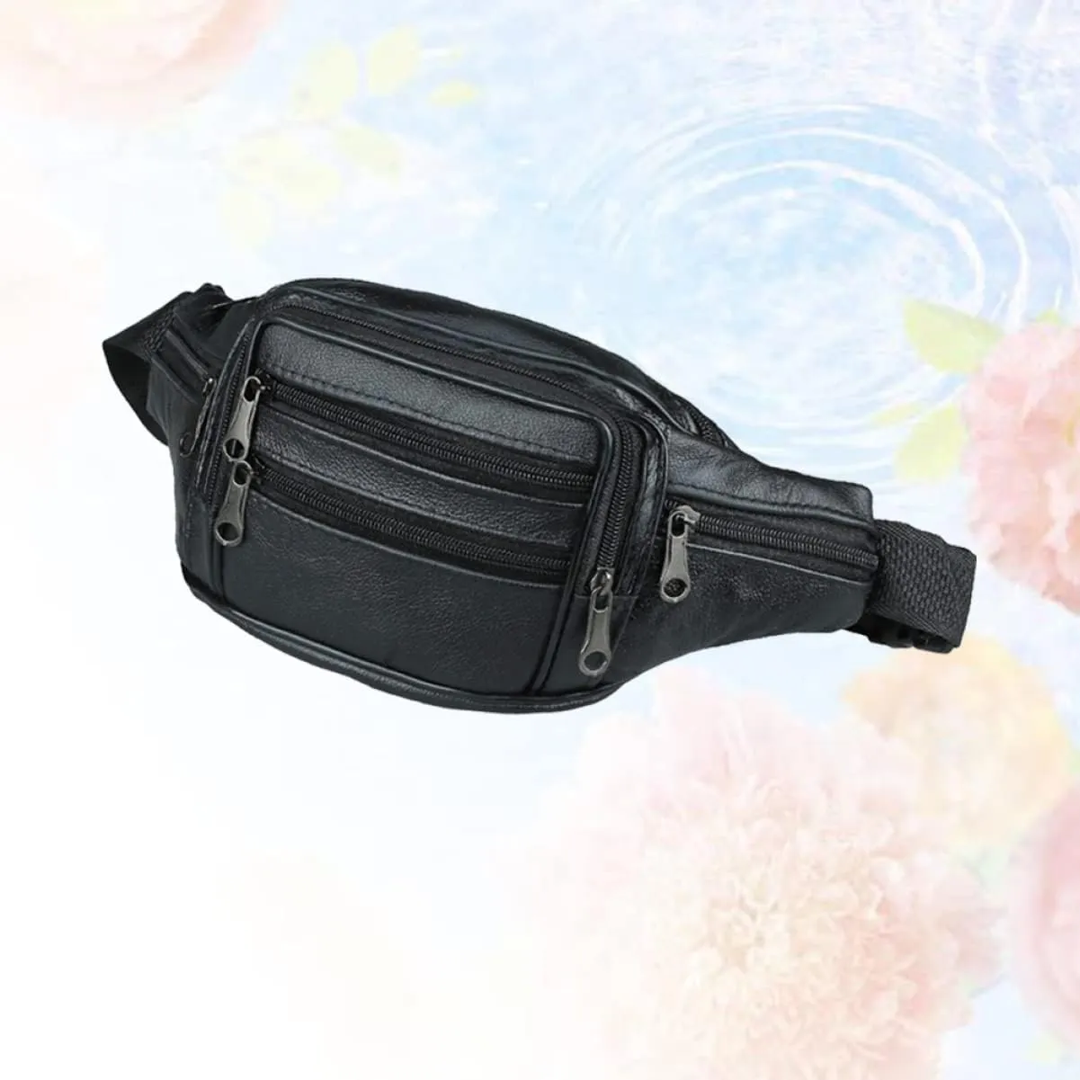 TENDYCOCO Men's Fashionable Leather Fanny Pack Purse Wallet Zipper for Outdoor Sports Travel