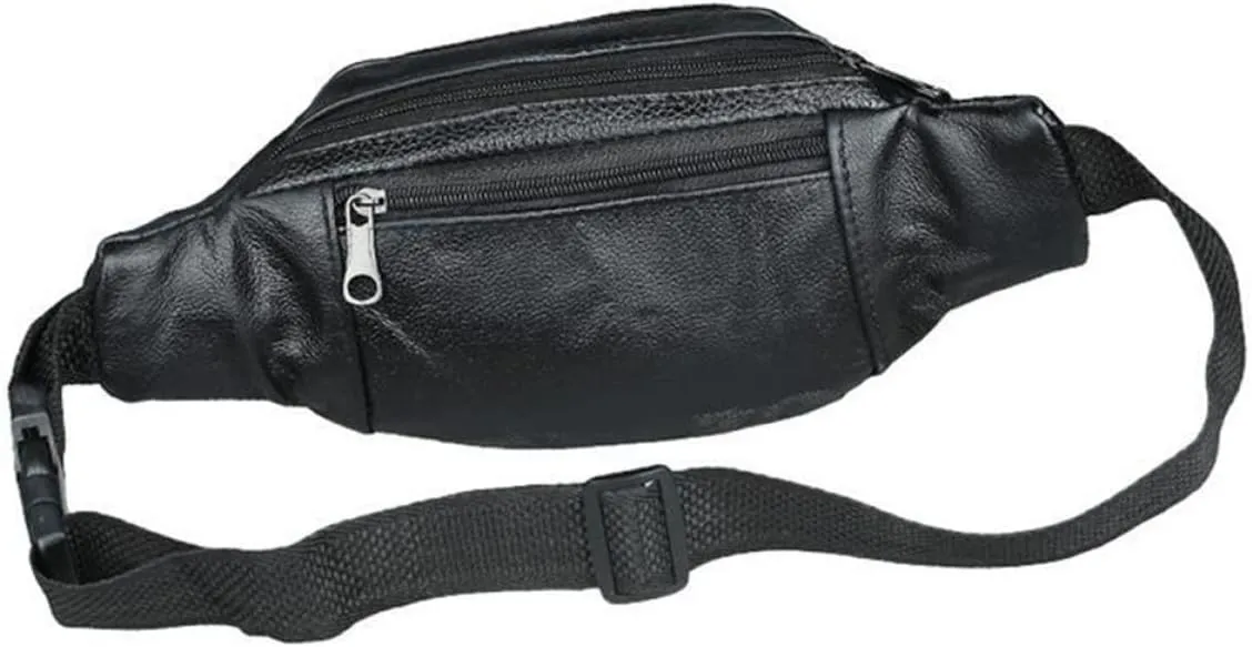 TENDYCOCO Men's Fashionable Leather Fanny Pack Purse Wallet Zipper for Outdoor Sports Travel