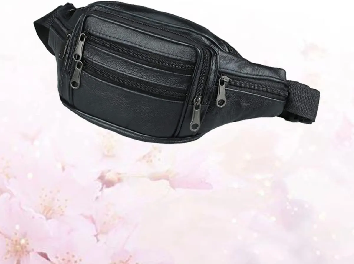 TENDYCOCO Men's Fashionable Leather Fanny Pack Purse Wallet Zipper for Outdoor Sports Travel