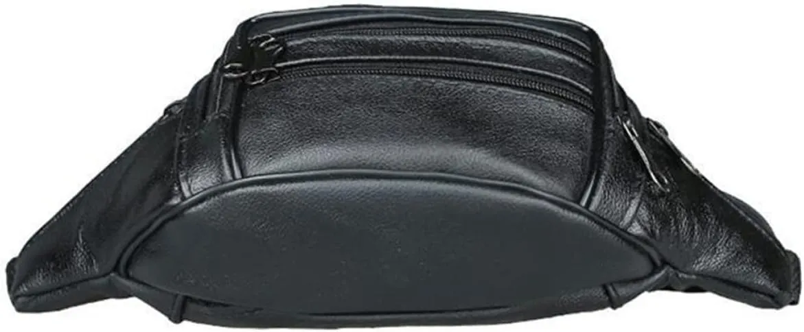 TENDYCOCO Men's Fashionable Leather Fanny Pack Purse Wallet Zipper for Outdoor Sports Travel