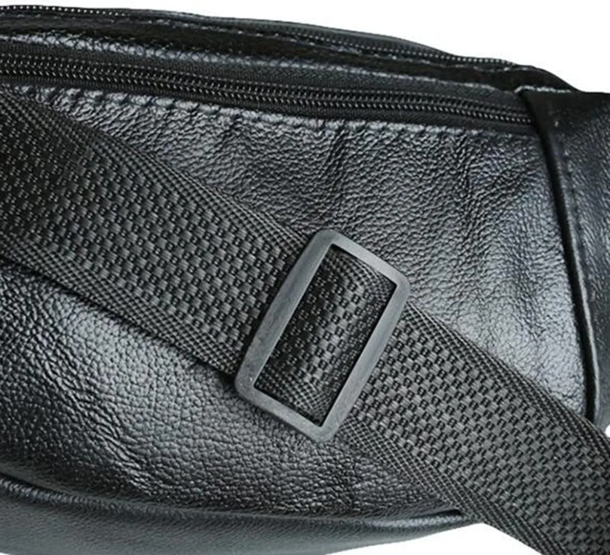 TENDYCOCO Men's Fashionable Leather Fanny Pack Purse Wallet Zipper for Outdoor Sports Travel