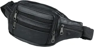 TENDYCOCO Men's Fashionable Leather Fanny Pack Purse Wallet Zipper for Outdoor Sports Travel