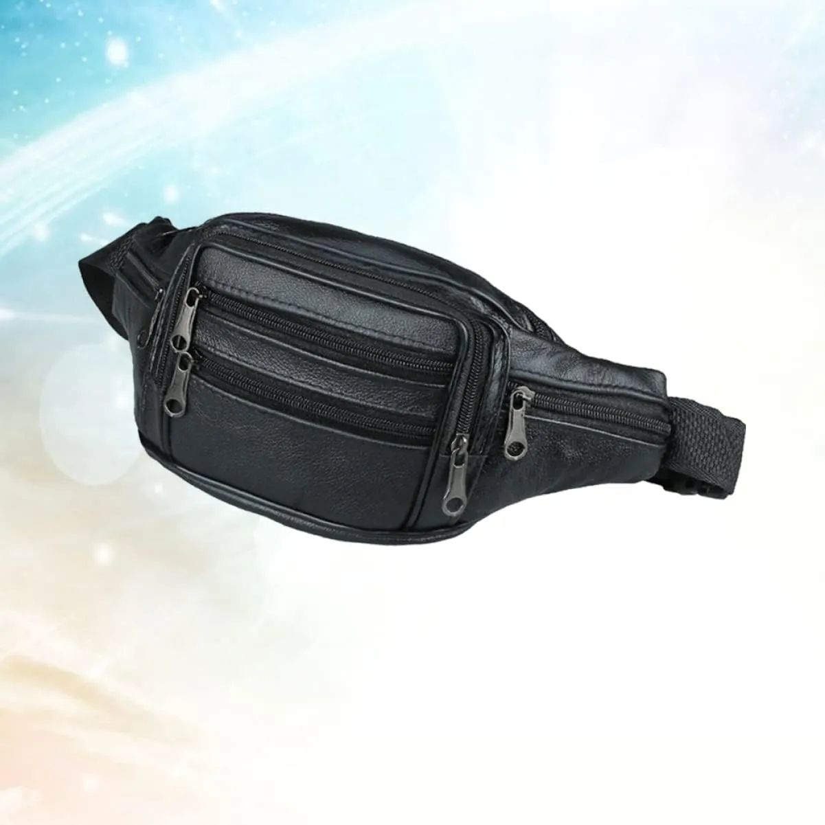 TENDYCOCO Men's Fashionable Leather Fanny Pack Purse Wallet Zipper for Outdoor Sports Travel