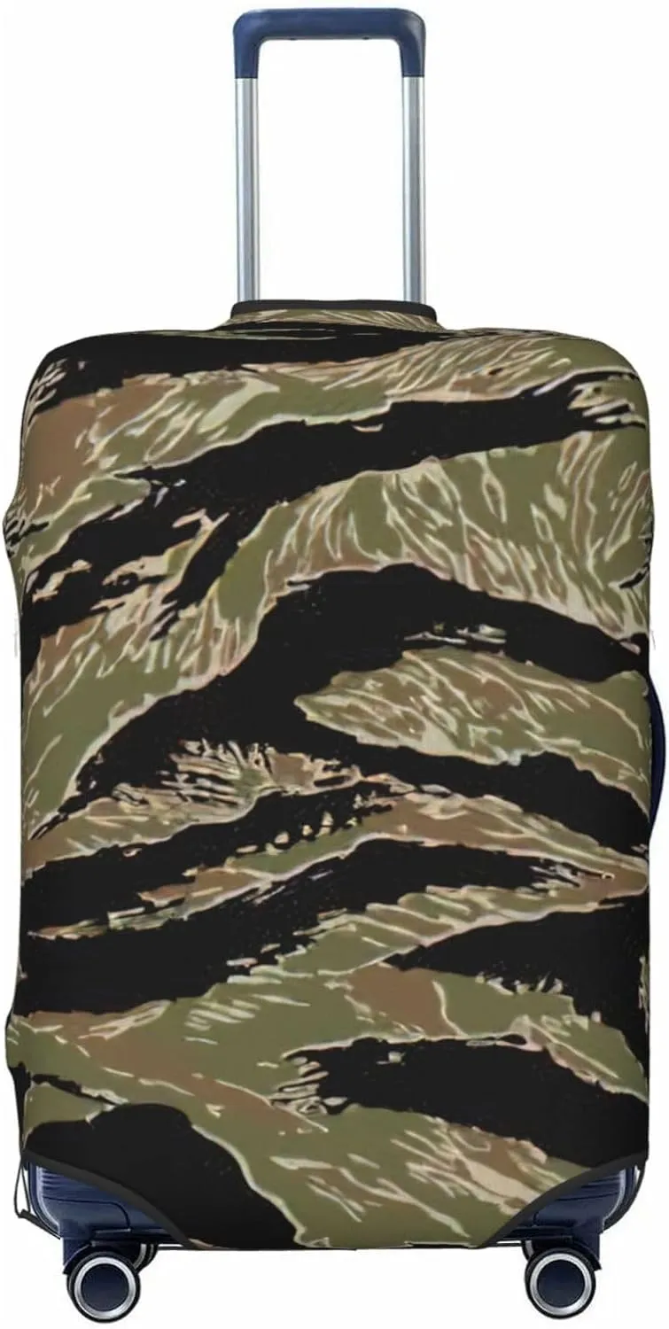 Tiger Stripe Camo Print elastic suitcase cover,fashionable,washable,fit 18-32 Inch luggage