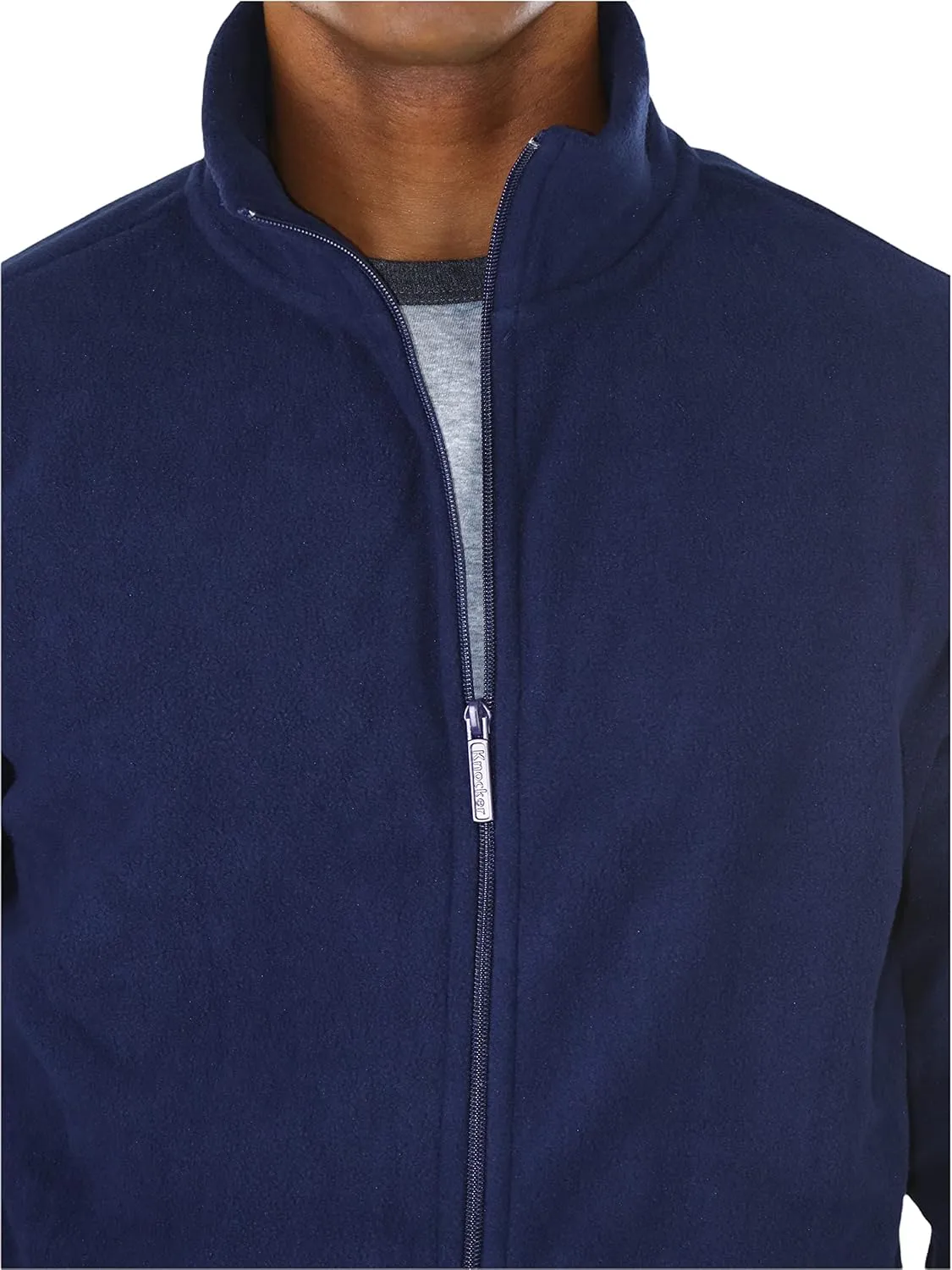 ToBeInStyle Men's Zip Up Long Sleeve High Collar Polar Fleece Jacket