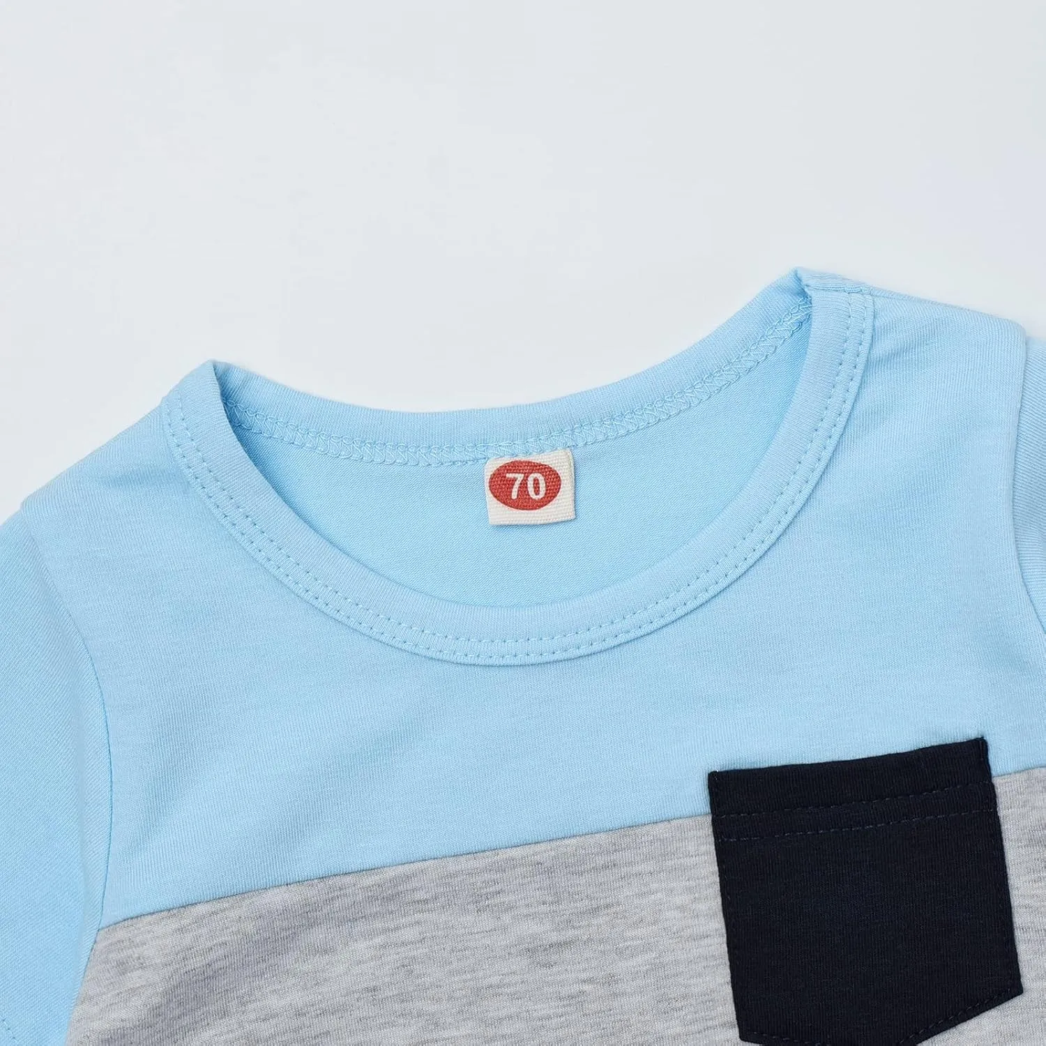 Toddler Baby Boy Clothes Boys Summer Outfits Short Sleeve Patchwork T-Shirt & Solid Shorts Set 12 Months-5T
