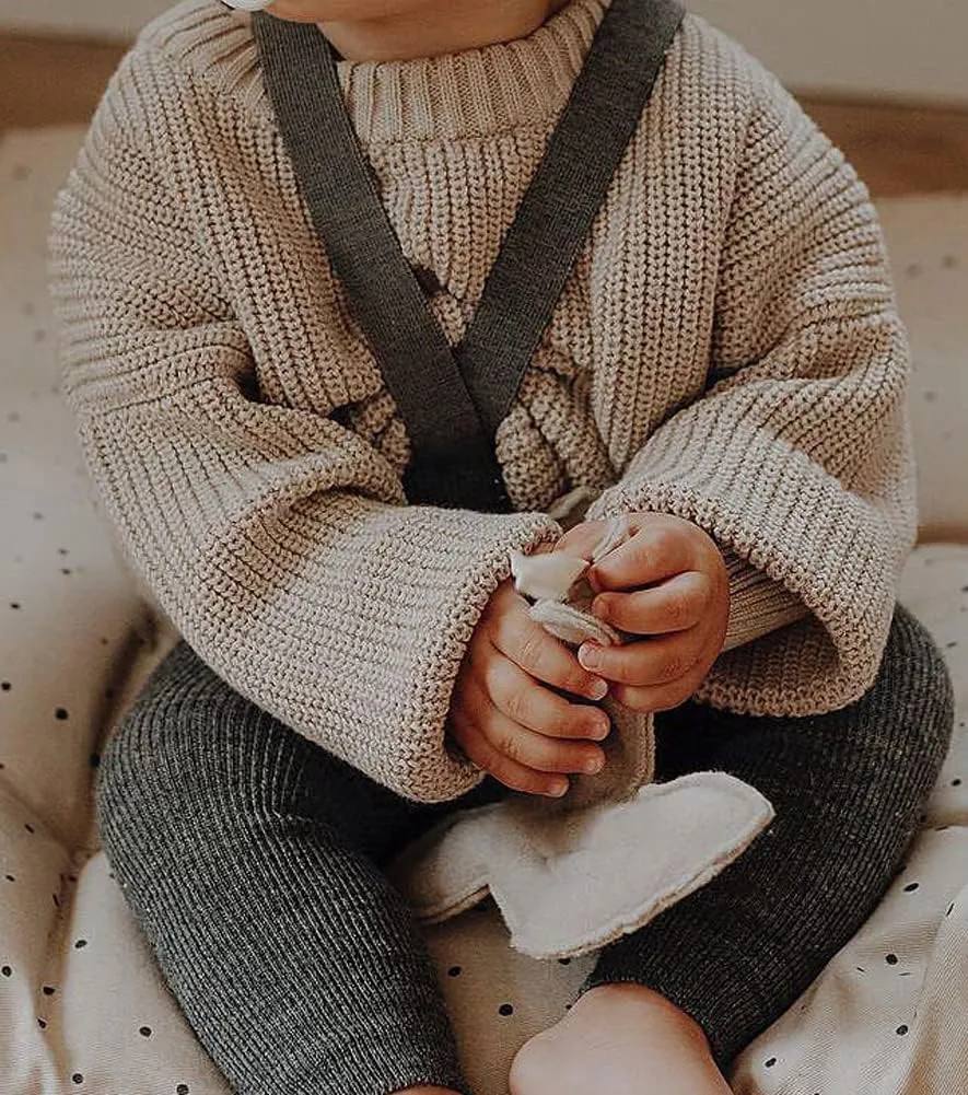 Toddler Baby Boys Girls Knitted Sweater Warm Soild Pullover Top Autumn Winter Outfits
