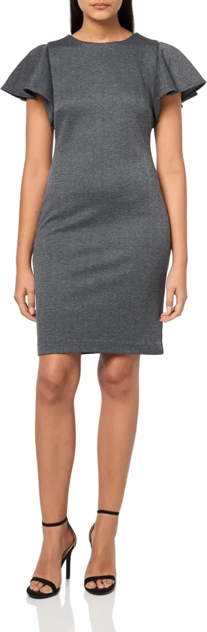 Tommy Hilfiger Women's Flutter Sleeve High Neck Sheath Mini Dress